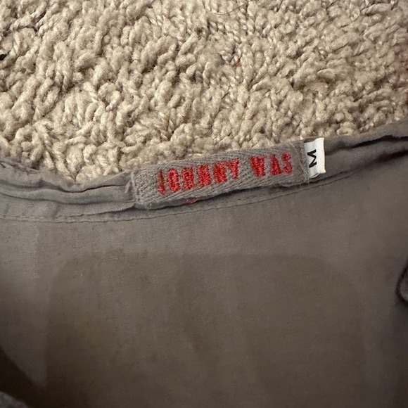 Johnny Was Womens Embroidered Floral Tunic Blouse Puff Long Sleeve Cotton Gray M - Picture 13 of 13